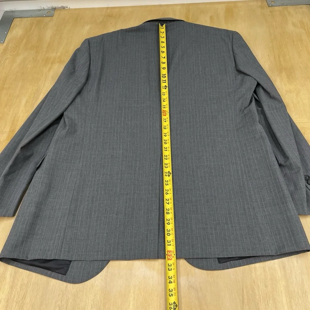 Brooks Brothers Suit Mens 44Long Wool Pleated Pants 37x34 (Unhemmed) Gray/Blue
